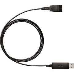 Jabra QD (Quick Disconnect) -> USB-A 2.0 M/M audio kábel 1m fekete