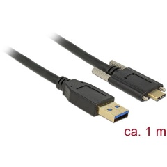 Delock USB-A 3.2 Gen2 -> USB-C 3.2 Gen2 M/M adatkábel 1m fekete