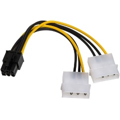 Akyga AK-CA-13 2db Molex Power 3pin -> Power 6pin PCI-E M/F adapter 0.15m