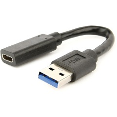 Gembird USB-A 3.2 Gen1 -> USB-C 3.2 Gen1 M/F adapter 0.15m fekete