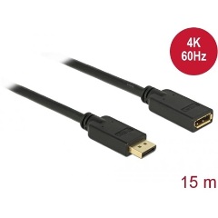 Delock DisplayPort 1.2 M/F video jelkábel hosszabbító 15m fekete