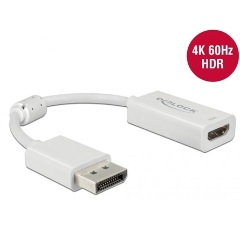 Delock DisplayPort 1.4 -> HDMI M/F adapter 0.1m fehér HDR