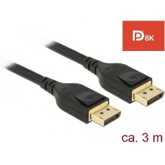 Delock DisplayPort 1.4 - DisplayPort 1.4 M/M video kábel 3m fekete