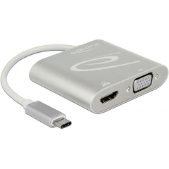 Delock USB-C -> HDMI VGA adapter 0.15m ezüst DP alternatív mód