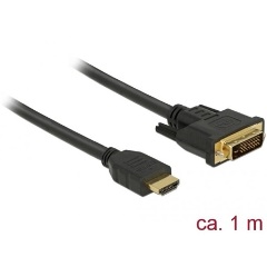 Delock HDMI -> DVI-D M/M video kábel 1m fekete