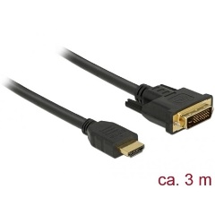 Delock kétirányú  HDMI <-> DVI-D M/M video kábel 3m fekete