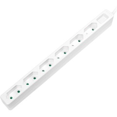 LogiLink Socket outlet 6-way, slim, 1.5m, white