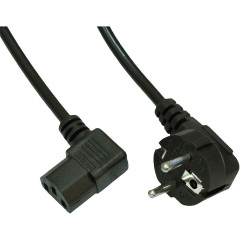 Akyga AK-PC-02A villásdugó CEE 7/7 (EU) -> C13 M/F tápkábel 1.5m fekete 90°