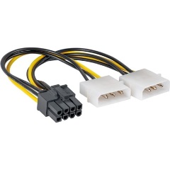 Akyga Molex Power 3pin -> Power 8pin PCI-E M/F tápkábel 0.5m