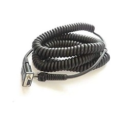 Zebra CABLE RS232 DB9 FEMALE CONNECT 9 FT COILED POWER PIN 9 TXD ON