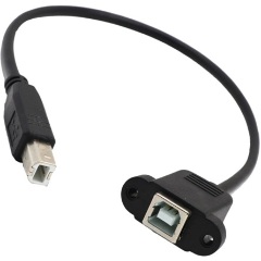 StarTech USB-B 2.0 -> USB-B 2.0 M/F adatkábel hosszabbító 0.3m fekete Panel Mount