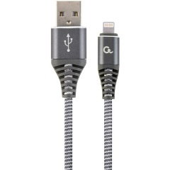 Gembird USB-A 2.0 -> Lightning M/M adatkábel 1m szürke-fehér Premium