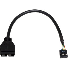 Akyga AK-CA-28 USB-A Pinheader -> USB-A 3.0 pinheader F/M adapter 0.2m fekete