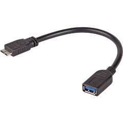 Akyga AK-AD-30 USB-B 3.0 micro -> USB-A 3.0 M/F adapter 0.15m fekete