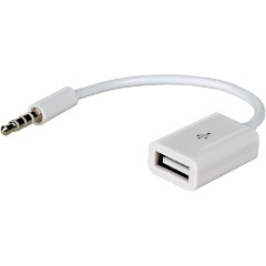 Akyga AK-AD-24 Jack stereo 3,5mm (4pin) -> USB-A 2.0 M/F adapter 0.15m fehér