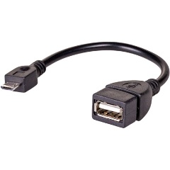 Akyga AK-AD-09 USB-B 2.0 micro -> USB-A 2.0 M/F adapter 0.15m fekete