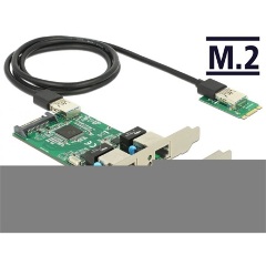 Delock 1Gb/s M.2 2242 Dual RJ45 hálózati adapter low profile
