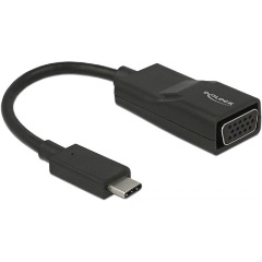 Delock USB-C / Thunderbolt -> VGA M/F adapter 0.8m fekete DP Alt Mode