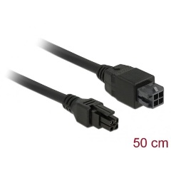 Delock Micro Fit 3.0 4 tűs bővítőkábel csatlakozódugóval > csatlakozóhüvellyel 50 cm