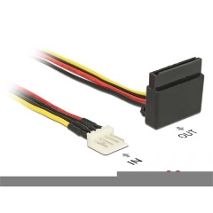 Delock Floppy Power -> SATA Power 15pin M/F tápkábel 0.3m