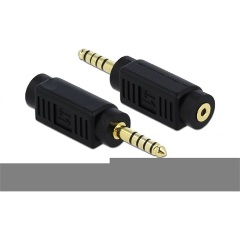 Delock Jack stereo 4,4mm (5pin) -> Jack stereo 2,5mm (4pin) M/F adapter fekete Delock Jack stereo 4,4mm (5pin) -> Jack stereo 2,5mm (4pin) M/F adapter fekete