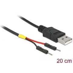 Delock USB-A 2.0 -> Pinheader 2pin M/M tápkábel 0.2m fekete