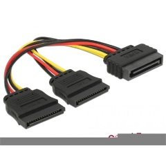 Delock SATA Power 15pin -> 2db SATA Power 15pin tápkábel 0.15m Delock SATA Power 15pin -> 2db SATA Power 15pin tápkábel 0.15m