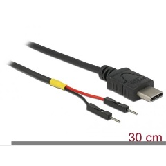Delock USB-C -> Pinheader 2pin M/M tápkábel 0.3m fekete