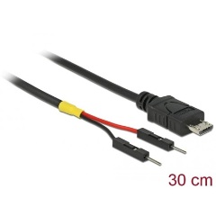 Delock USB-B 2.0 micro -> Pinheader 2pin M/M tápkábel 0.3m fekete