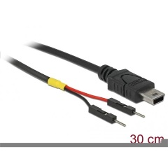 Delock USB-B 2.0 mini -> USB-A pinheader M/M tápkábel 0.3m fekete
