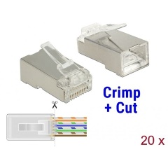 Delock RJ45 krimpelő és vágó (apa) Cat.6 STP 20 darab