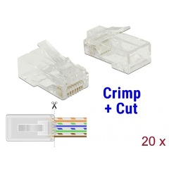 Delock RJ45 krimpelő és vágó (apa) Cat.6 UTP 20 darab