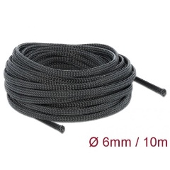Delock Fonott kábelharisnya nyújtható 10 m x 6 mm fekete