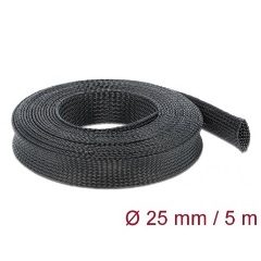 Delock Fonott kábelharisnya nyújtható 5 m x 25 mm fekete