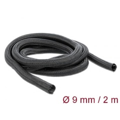 Delock Fonott kábelharisnya önzáródó 2 m x 9 mm fekete