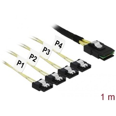 Delock SAS mini SFF-8087 -> 4db SATA M/F adatkábel 1m