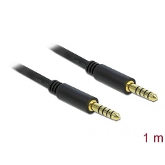 Delock Jack stereo 4,4mm (5pin) -> Jack stereo 4,4mm (5pin) M/M audio kábel 1m fekete