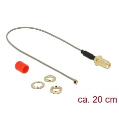 Delock SMA -> MHF I F/M antenna kábel 0.2m szürke 1.13mm