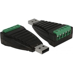 Delock USB-A 2.0 -> Serial RS-422/485 M/F adapter fekete túlfeszültségi védelemmel