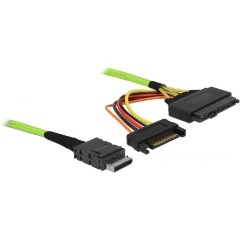 Delock OCuLink SFF-8611 -> U.2 SFF-8639 M/F adatkábel 0.5m zöld