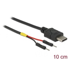 Delock USB-C -> Pinheader 2pin M/M tápkábel 0.1m fekete