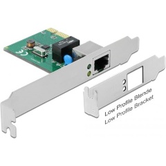 Delock RTL8111 1Gb/s PCIe x1 RJ45 hálózati adapter low profile