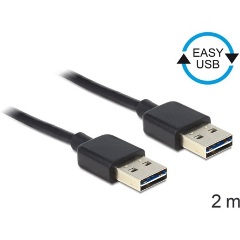 Delock Easy-USB A -> Easy-USB M/M adatkábel 2m fekete