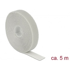 Delock Hurkolható rögzítők, 5 m x 20 mm (H x Sz) tekercs, szürke