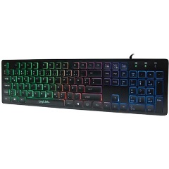 Logilink Illuminated keyboard, USB 1.1, LED rainbow backlight, black