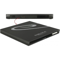 Delock Külso Ház Ultra Vékony SATA meghajtókhoz 9,5 mm > USB Type-C?, anya