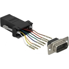 Delock D-Sub 9pin -> RJ45 M/F adapter fekete