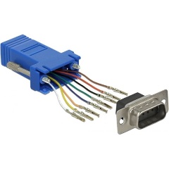 Delock D-Sub 9pin -> RJ45 M/F adapter kék