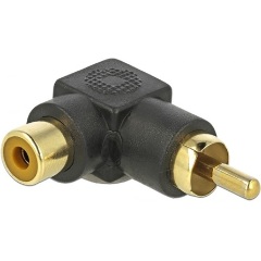 Delock RCA -> RCA M/F adapter fekete 90°