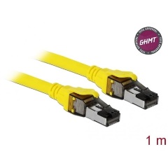 Delock RJ45 CAT8.1 S/FTP -> RJ45 CAT8.1 S/FTP M/M adatkábel 1m sárga vékony